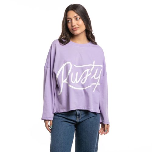 REMERA RUSTY SCRIPT OVERSIZED LS TEE MUJER