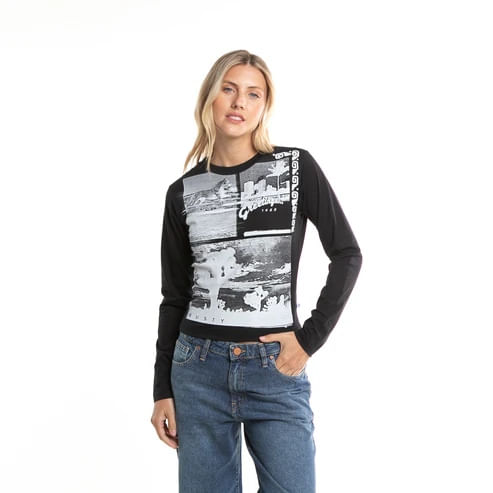 REMERA RUSTY GREETINGS SKIMMER FIT LS TEE LD MUJER