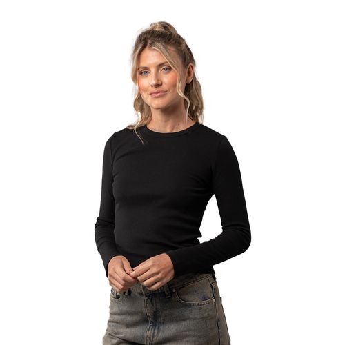 REMERA RUSTY ESSENTIALS RIBBED MUJER
