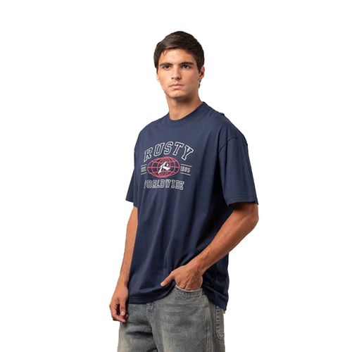 REMERA RUSTY COLLEGIATE WORLDWIDE SUPER BIG HOMBRE