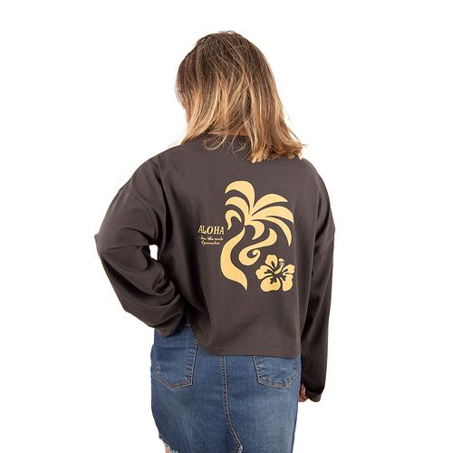 REMERA RIP CURL ML CROP ALOHA MUJER