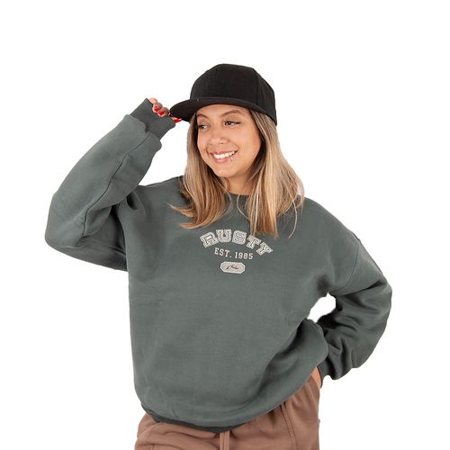 BUZO RUSTY COLLEGE DROPOUT CREW LD MUJER