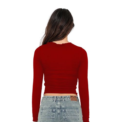 REMERA RUSTY ML PLAIN JANE RUCHED MUJER