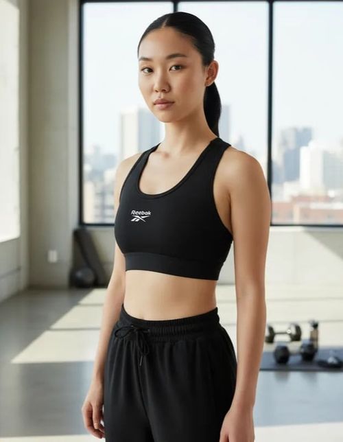 TOP REEBOK PIPER SCOOP NECK SMALL LOGO BRA MUJER